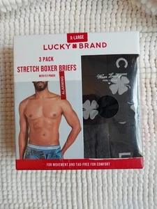 Lucky Brand 3 Pack Stretch Boxer Briefs with Fly Pouch XL 40-42 Gray Black - Picture 1 of 5