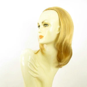 Demi-tête, demi-perruque lisse 40cm blond clair doré ref 021 en lg26 - Picture 1 of 8