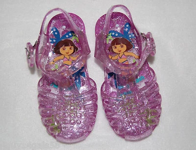 Baby Toddler Girls DORA PURPLE GEL SANDALS Glitter SIZE S 5-6 M 7 M 8 L 9-10 - Image 1 of 2