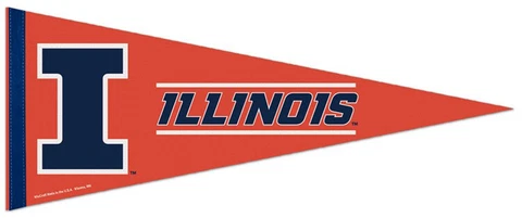 University of ILLINOIS FIGHTING ILLINI Premium Felt NCAA Collectors PENNANT Cover