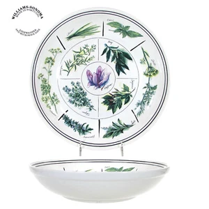 Williams-Sonoma HERBS 13" Pasta Serving 2.5Qt Bowl Saffron Basil Thyme Portugal - Picture 1 of 12