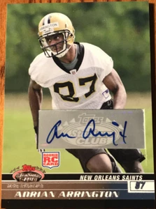 2008 Stadium Club Rookie Autographs Adrian Arrington #152 New Orleans Saints - Picture 1 of 2