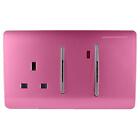 Trendi Modern Glossy 45 A Cooker Switch & Plug Socket Inc Neon Insert Pink
