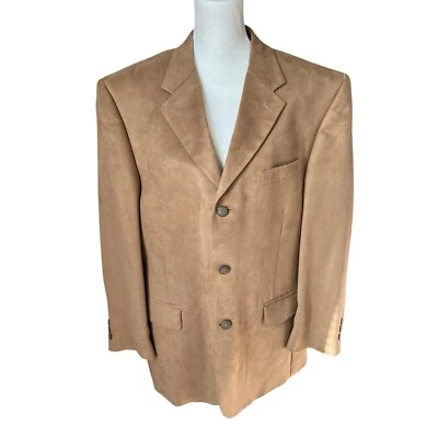Stafford Abrigo Deportivo Blazer Gamuza Imitación 3 Botones Beige Tostado Hombre Talla 42 Corto 42s Foto 1 de 4