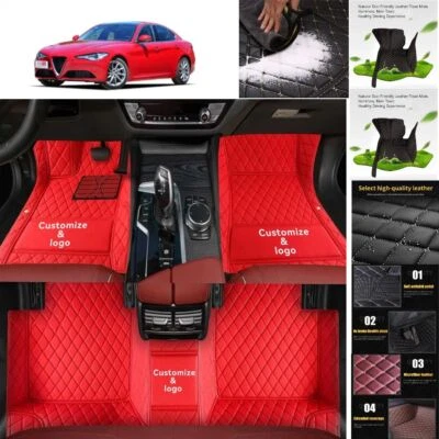 For Alfa Romeo Giulia 2017-2024 Car Floor Mats Custom Liner Carpets PU Leather - Image 1 of 4