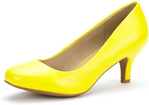 DREAM PAIRS Women Low Heel Stilettos Round Toe Slip On Pump Dress Shoes - Picture 1 of 105