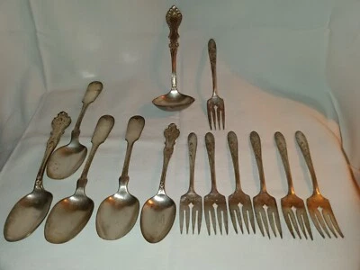 1847 ROGERS BROS Mixed Lot Silverware and Serving - 13 Pieces AS IS - Image 1 of 3
