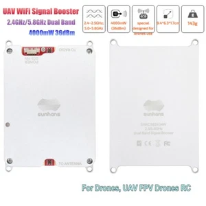 Sunhans 4W WiFi Sinal Booster 2.4G/5.8G doble banda RC Drone Rango - Imagen 1 de 12