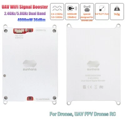 Sunhans 4W WiFi Sinal Booster 2.4G/5.8G Dual Band RC Drone Signal Range Extender - Image 1 of 4