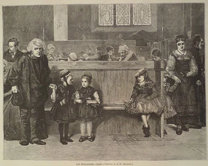 PINTURA LES ETRANGERS DE R W MACBETH HARPER'S SEMANAL 1871 - Imagen 1 de 2
