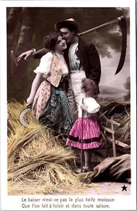 Victorian Farmer Family Vintage Postcard B150 - Picture 1 of 2