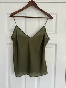 Harold’s 100% Silk Tank Top Camisole Size 14 Green Cami Capsule Sexy Boho Soft - Picture 1 of 5