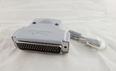 DB50 Male Plug 50 Pin 3 Rows D-SUB Connector Grey Plastic Hood Cover Backshell - Image 1 of 4