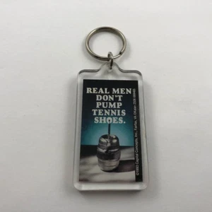 Real Men Don't Pump Tennis Shoes ~ Vintage Key Fob Keychain - Picture 1 of 1