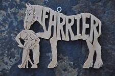 Farrier Blacksmith Pony Horse Wood Christmas Ornament Tack Room Hand Cut USA 