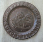  Antique ABC Alphabet Tin Plate Children Boy and Girl Liberty 5 1/2" diameter