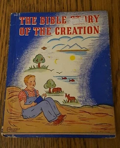 The Bible Story Of The Creation Book - Mary Alice Jones 1941 Rand McNally 1st Ed - Foto 1 di 12