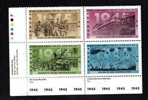 Canada - 1945 (1939 1945) Second World War, Block of 4 Stamps.