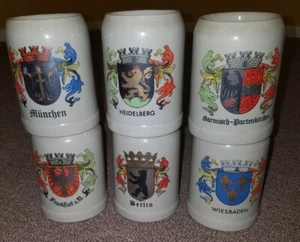 Lote de 6 Taza de Piedra de Cerveza de Coleccionista Alemania 0,5 litros Vintage Gres Buena - Imagen 1 de 9