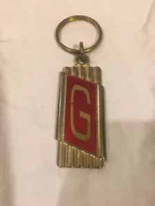 Scarce 1950S Crownmark “G” Car Keychain 4.5 Inch Deco Retro Red - Bild 1 von 4