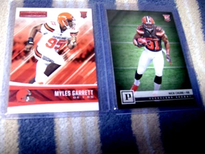 2017 ROOKIES & STARS MYLES GARRETT RC & 2018 Panini CANVAS NICK CHUBB #316 MINT - Picture 1 of 3