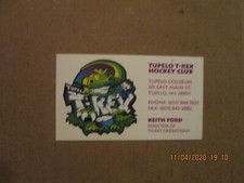 WPHL Tupelo T-Rex Hockey Club Vintage Defunct Team Logo Business Card