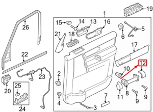 LR4 Interior Door Pull Handle Cap (Front Left) LR013514 NEW GENUINE - Picture 1 of 5