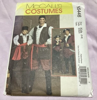 McCall’s Pattern M5446 Boys Pirate Cosplay Costume Theater Halloween Size 3-8 - Image 1 of 4