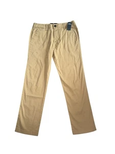 Pantaloni Hollister Uomo Epic Flex Slim Dritti Chino Tan Cachi Taglia 30 X 30 Nuovi con etichette - Foto 1 di 4