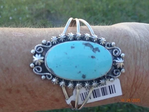 Chaco Canyon Running Bear Campitos türkis ovale Steinmanschette Orig HSN 449 $ - Bild 1 von 17