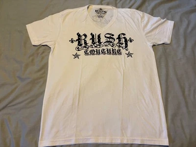 Camiseta Rush Couture Hombre Grande Blanca Cuello en V Manga Corta Foto 1 de 4