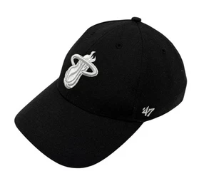 ‘47 Brand MVP Strapback Hat Cap NBA Miami Heat Black Adult OSFM - Picture 1 of 8
