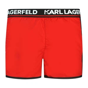 Karl Lagerfeld Taped Logo Red Swim Shorts - Picture 1 of 2