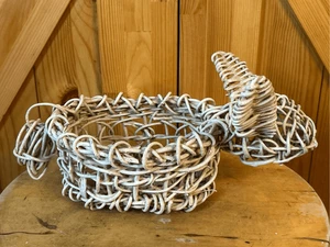 Cesta tejida vintage conejito animal (8565) - Imagen 1 de 8