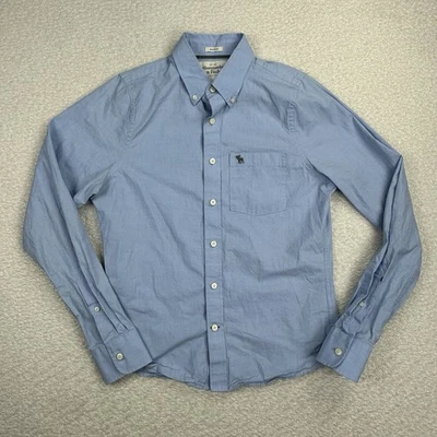 Camisa Abercrombie Fitch Músculo Abotonada Para Hombre Talla Mediana Manga Larga Azul Foto 1 de 4