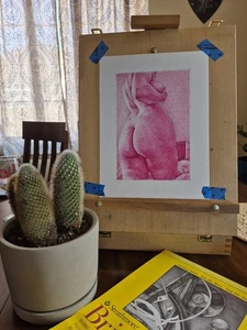Original 9x6/12x9 Federzeichnung einer nackten Frau - Bild 1 von 3