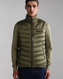 Piumino Giubbino giacca UOMO Napapijri Aerons VEST Smanicato Verde - Imagen 1 de 15