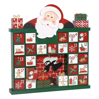 Large Wooden Christmas Advent Calendar 24 Drawers Countdown Holiday Decor Kid... Foto 1 de 4
