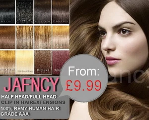 Ab 9,99£!!! Clip in Remy Echthaar Extensions alle Farben & Style - Bild 1 von 17