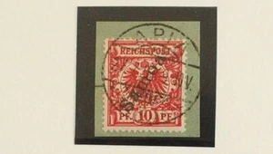 GERMANY Colony Samoa Islands 1900 Lovely++ 10 Pfg Eagle Provisional on Cut Out - Picture 1 of 2