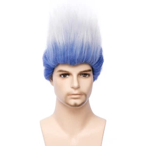 For Cosplay Hades Short Layered Wig   Blue Sliver Hair Party - Picture 1 of 5