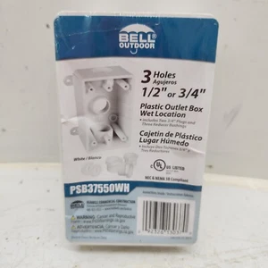 PSB37550WH Bell Single-Gang Waterproof Three 1/2" or 3/4" Holes Threaded Outlet - Picture 1 of 4