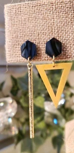 Geometrische Ohrringe Holz Statement - Bild 1 von 3