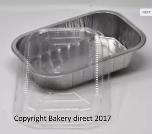 Bakery Direct Rigid Smoothwall Strong Foil Food Takeaway Trays With Clear Lids - Picture 1 of 3