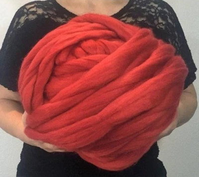Manta de tejer brazo de hilo súper gruesa hilo voluminoso lana merino hecha a mano hilo hágalo usted mismo Foto 1 de 4