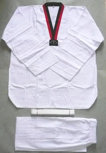 Dobok uniforme Taekwondo kimono Do-bok Tae Kwon Do à col rouge noir pooms