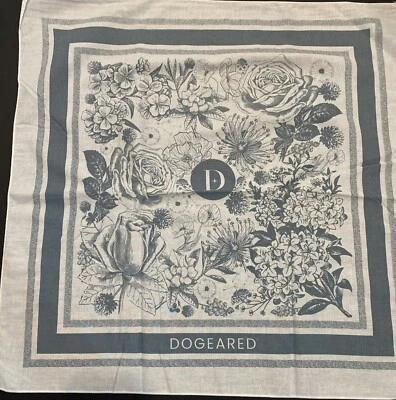 "2 pañuelos de algodón marca orejas de perro edición limitada flores 21"" bufanda pañuelo servilleta" Foto 1 de 4