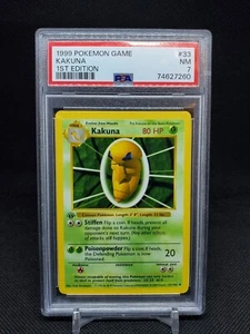 1999 Kakuna 33/102 Base Set 1st Edition PSA 7 NM Pokemon TCG - Picture 1 of 2