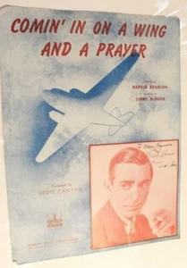 Comin' In On A Wing & A Prayer partition ancienne 1943 Eddie Cantor - Photo 1/2