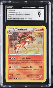 Pokemon CGC 9 COMO NUEVO Legendary Treasures Charizard Holo 19/113 - Imagen 1 de 2